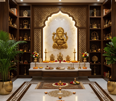 Traditional Temple-Style Pooja Rooms